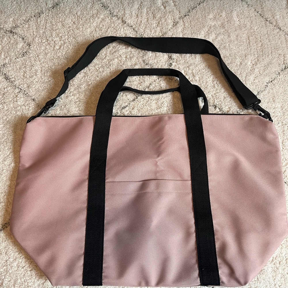 Indigo Weekend Bag - Pink Tote Bag with Black Straps